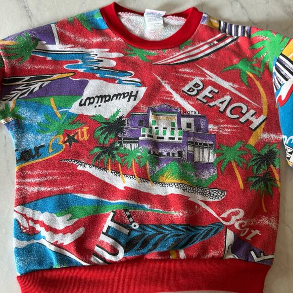 Vintage Scoreboard red Hawaii Beach surf boys sweatshirt sz 7 made in usa surf - Picture 5 of 7